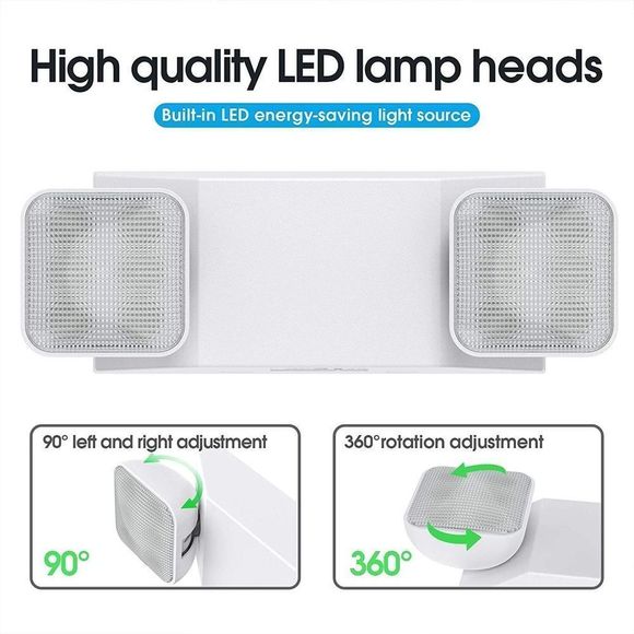 SASELUX Led Emergency Light w/ Two Adjustable Head Integrated exit Light(1 Pack) - Picture 2 of 4